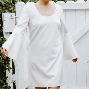 Elizabeth and James white Romy bell-sleeve dress